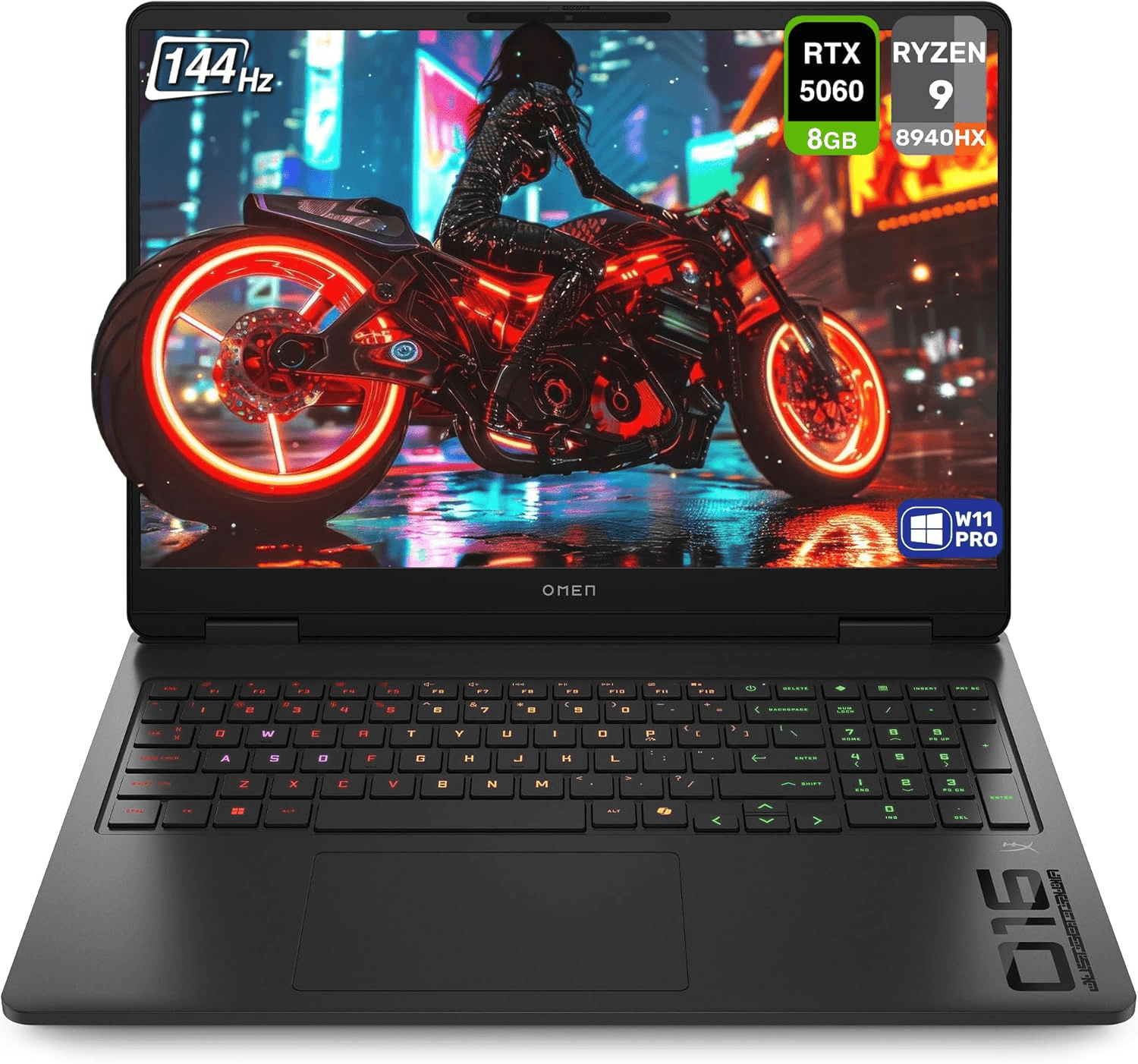 HP OMEN Gaming Laptop, AMD Ryzen 9-8940HX, 32 GB DDR5 RAM, 1 TB PCIe SSD, 16" 2K (1920x1200) 144Hz Display, Nvidia G-Force RTX 5060, Backlit Keyboard, W11 Pro, Shadow Black