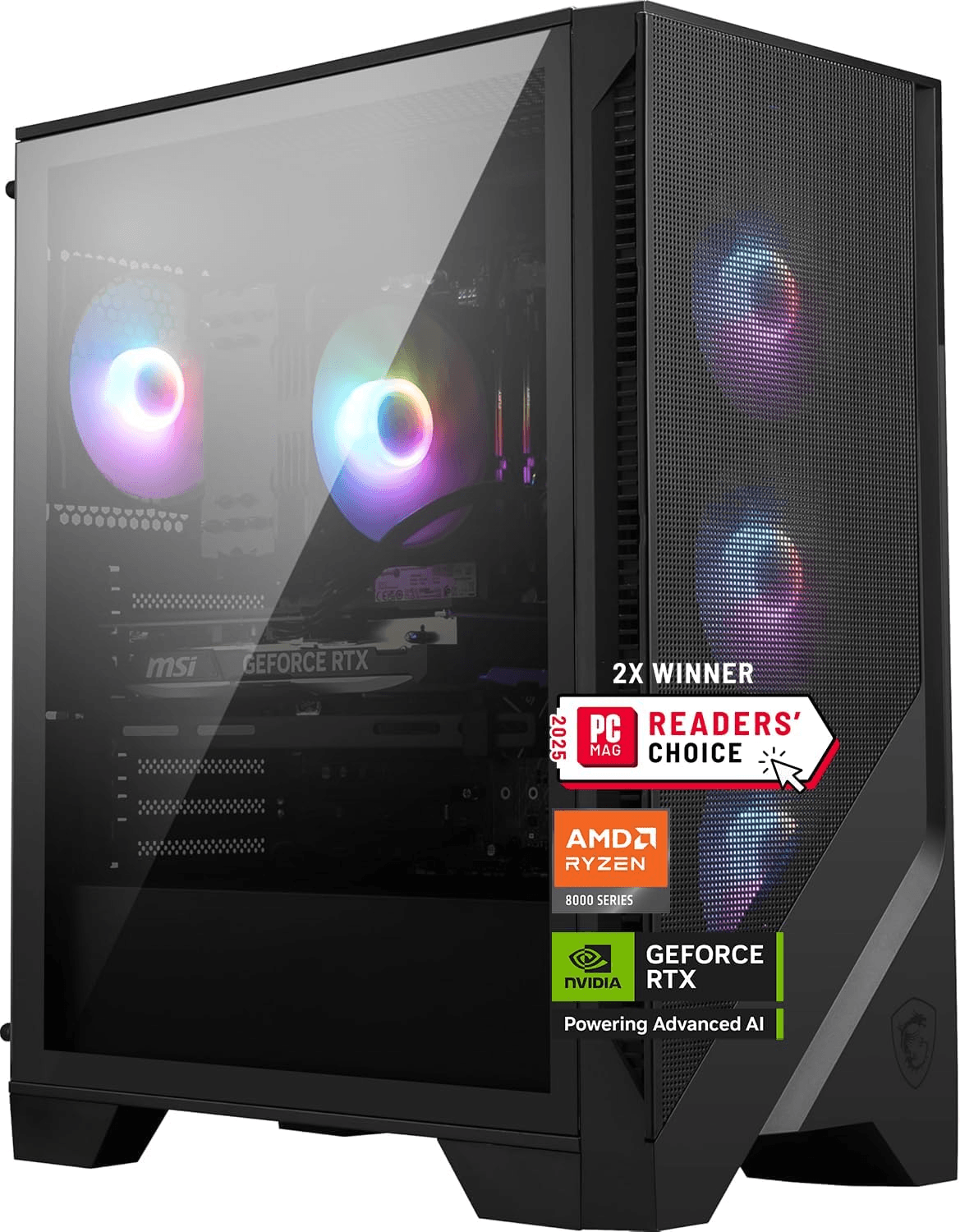 MSI Codex Z2 Gaming Desktop: AMD R7-8700F, GeForce RTX 5070, 32GB DDR5, 2TB m.2 NVMe SSD, USB Type-C, VR-Ready, Windows 11 Home : A8NVP-436US