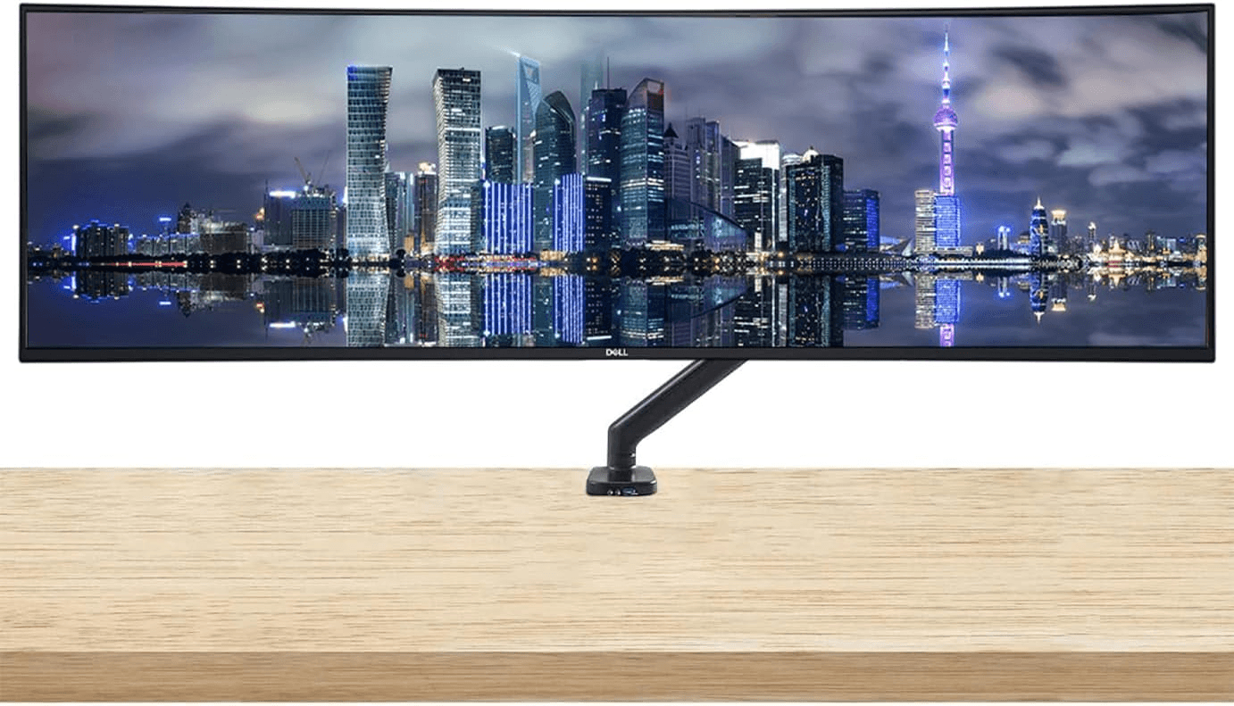 Dell U4924DW Curved 49-inch 1440P 5K Dual Quad HD 60Hz 5ms UltraSharp Monitor, Full Dock, IPS, HDMI, DisplayPort, USB Hub, USB-C, Ethernet, Speakers and Desk Mount Monitor Stand