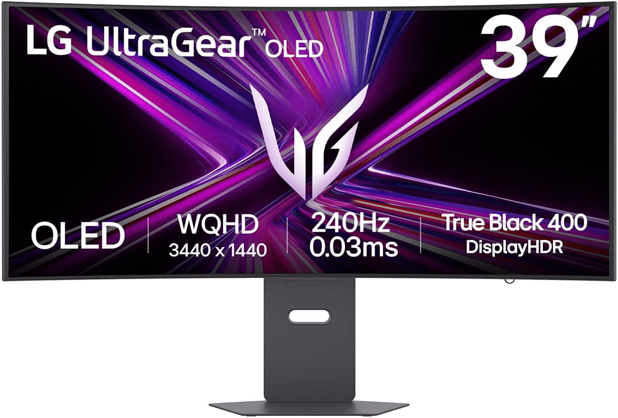 LG Ultragear 39GX900A-B 39” OLED Curved WQHD Gaming Monitor - 240Hz, 0.03ms, G-SYNC & FreeSync Premium Pro, HDMI 2.1, DisplayPort 1.4, USB-C, VESA, Anti-Glare, HDR True Black, 800R Curve