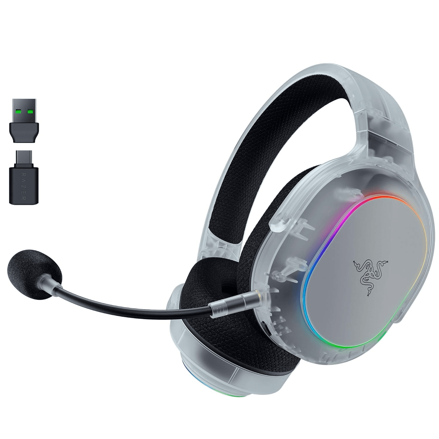 Razer Barracuda X Chroma Wireless Gaming Headset: 2.4GHz Wireless & Bluetooth - Lightweight - RGB - 40mm Drivers - Cardioid Mic - 70 Hr Battery - For PC, Mac, PS5, Switch 2, Smartphone - Phantom White
