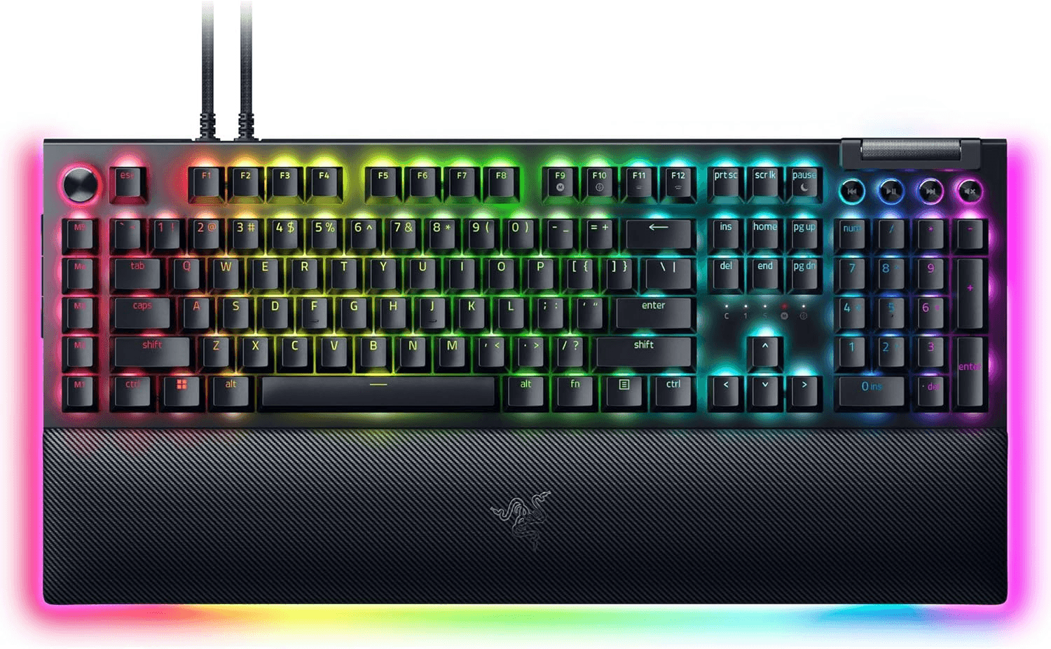Razer BlackWidow V4 Pro Wired Mechanical Gaming Keyboard: Green Switches Tactile & Clicky - Doubleshot ABS Keycaps - Command Dial - Chroma RGB - Magnetic Wrist Rest - Snap Tap