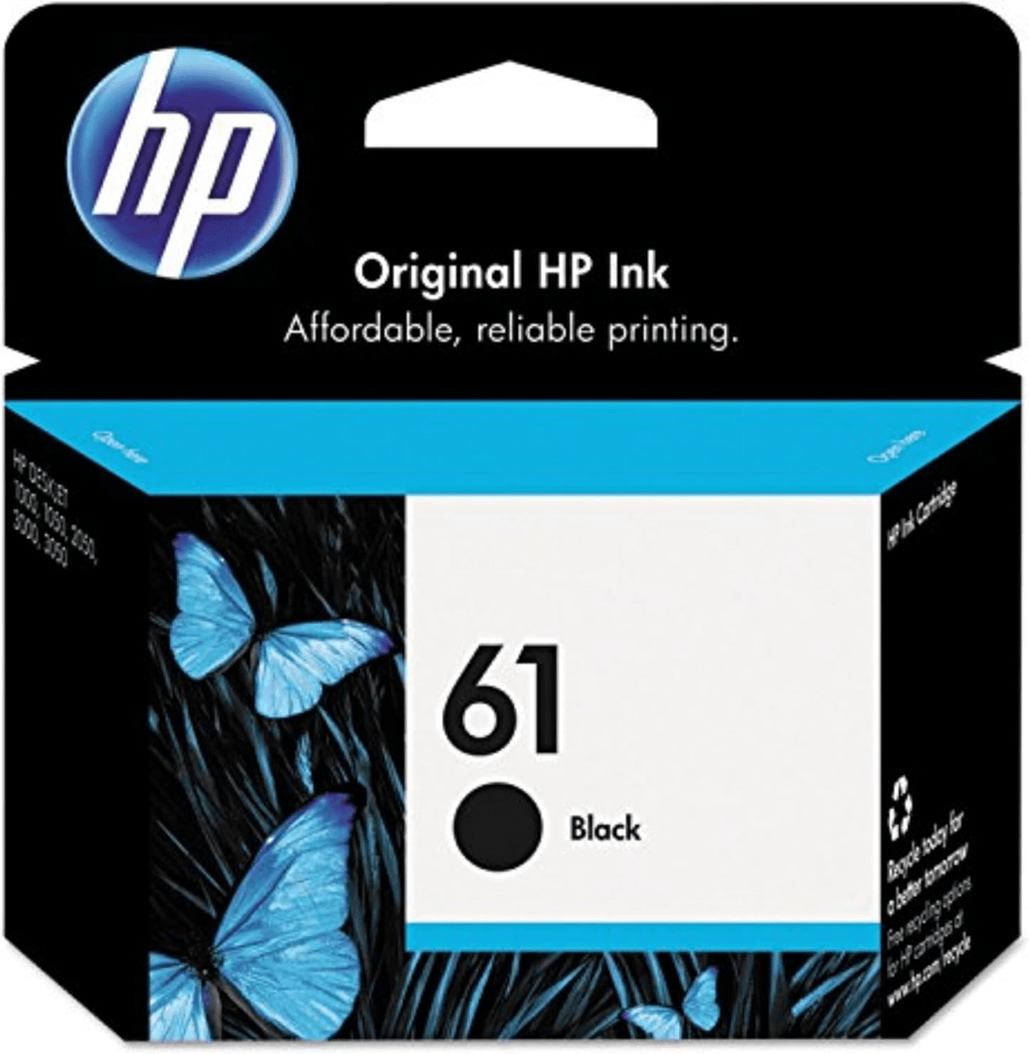 HP 61 Black Ink Cartridge Printers| Works with DeskJet 1000, 1510, 2050, 2510, 2540, 3000, 3050, 3510; Envy 4500, 5530; OfficeJet 2620, 4630 | Eligible for Instant Ink | CH561WN