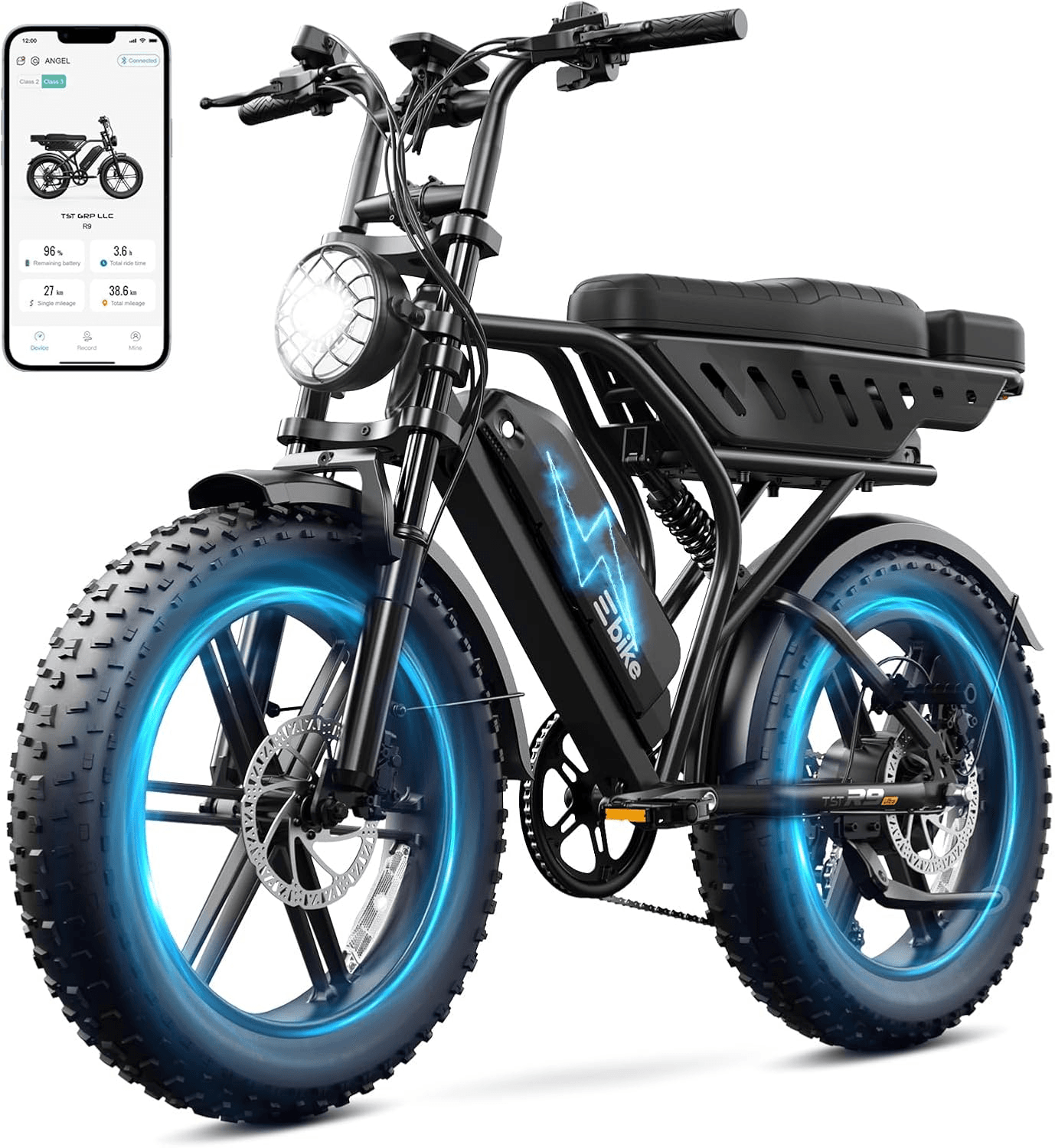 Electric Bike for Adults, 1500W Peak Ebike, 48V 15AH Waterproof Removable Battery, 7 Speed, 30 MPH Max, 20" Electric Off-Road Bike,UL 2849 Certification